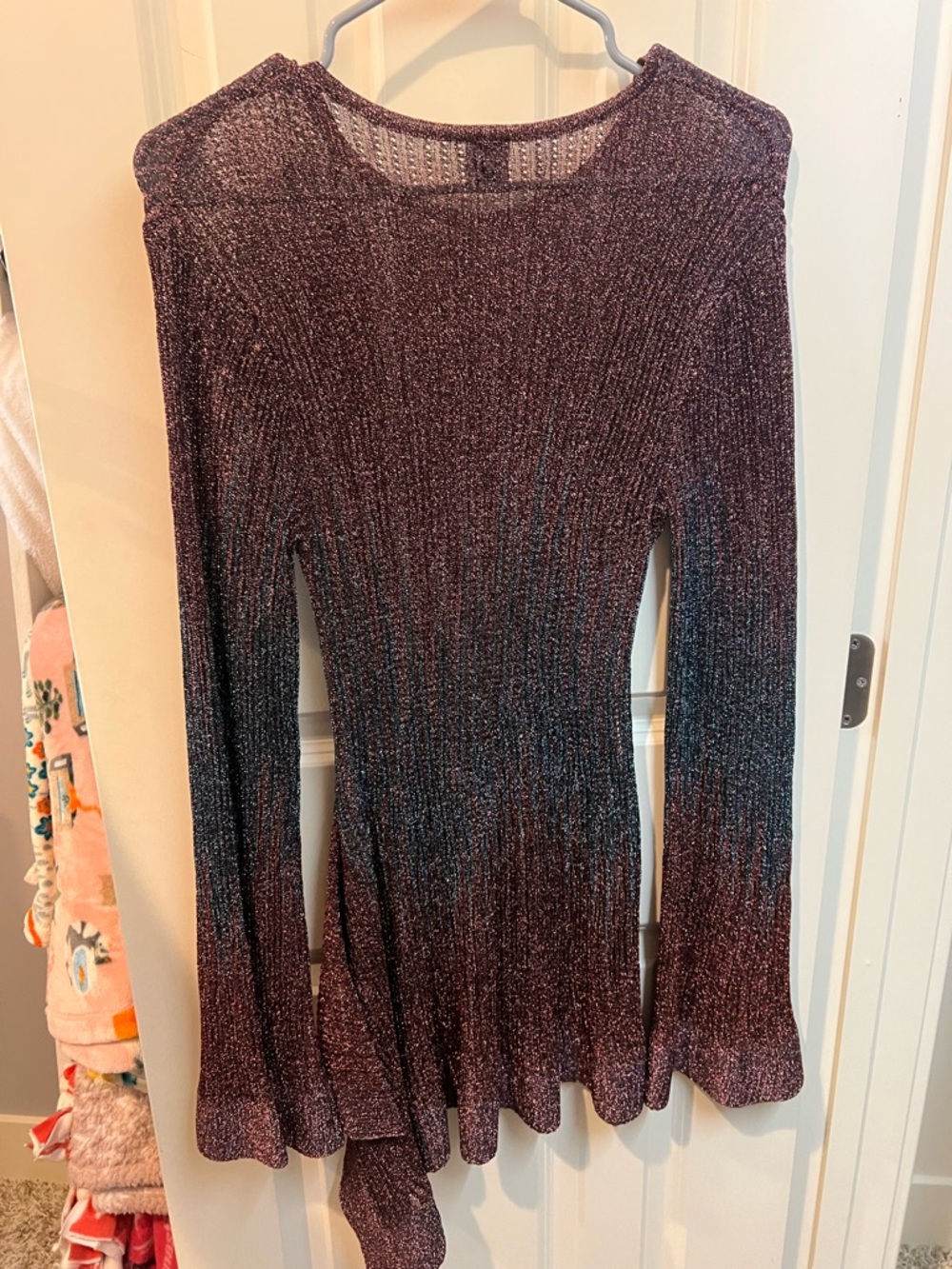 Missoni Metallic Knit Ombre Dress in Burgundy and Black - Picture 2 of 3